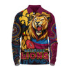 Brisbane Lions Long Sleeve Polo Shirt NAIDOC Spirit Of Country