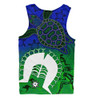 Indigenous Australian Aboriginal Men Singlet Island Heart Turtle Path