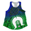 Indigenous Australian Aboriginal Women Racerback Singlet Island Heart Turtle Path