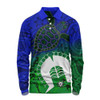 Indigenous Australian Aboriginal Long Sleeve Polo Shirt Island Heart Turtle Path