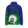 Indigenous Australian Aboriginal Padded Jacket Island Heart Turtle Path