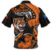 Wests Tigers Zip Polo Shirt NAIDOC Indigenous Warrior Spirit