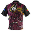 Brisbane Broncos Zip Polo Shirt NAIDOC Indigenous Warrior Spirit