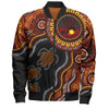 Indigenous Australian Aboriginal Bomber Jacket Hand Of The Land Heart Of The Sea