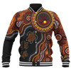 Indigenous Australian Aboriginal Baseball Jacket Hand Of The Land Heart Of The Sea