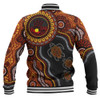 Indigenous Australian Aboriginal Baseball Jacket Hand Of The Land Heart Of The Sea