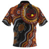 Indigenous Australian Aboriginal Zip Polo Shirt Hand Of The Land Heart Of The Sea