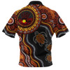 Indigenous Australian Aboriginal Zip Polo Shirt Hand Of The Land Heart Of The Sea