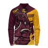 Brisbane Broncos Long Sleeve Polo Shirt Defend The Pride