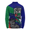 New Zealand Warriors Long Sleeve Polo Shirt Defend The Pride