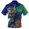 New Zealand Warriors Zip Polo Shirt Defend The Pride