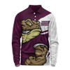 Queensland Maroons Long Sleeve Polo Shirt Defend The Pride