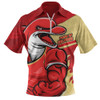 Redcliffe Dolphins Zip Polo Shirt Defend The Pride