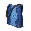 Indigenous Australian Aboriginal Tote Bag Blue Turtle Dreaming