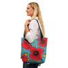 Indigenous Australian Aboriginal Tote Bag Red Bloom Over Dreaming Sky