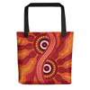 Indigenous Australian Aboriginal Tote Bag Sacred Flow of Ancestor Spirits