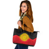 Indigenous Australian Aboriginal Leather Tote Bag Aboriginal Pride Radiance
