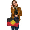 Indigenous Australian Aboriginal Leather Tote Bag Aboriginal Pride Radiance