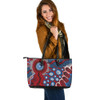 Indigenous Australian Aboriginal Leather Tote Bag Red Earth Celebration