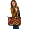 Indigenous Australian Aboriginal Leather Tote Bag Serpent Dreaming Path