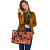 Indigenous Australian Aboriginal Leather Tote Bag Wandering Spirits