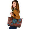 Indigenous Australian Aboriginal Leather Tote Bag Waterhole Whispers