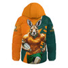 Aussie Wallabies Hooded Padded Jacket Australian Roar The Rugby Championship Battle Aussie Wallabies Hooded Padded Jacket Australian Roar The Rugby Championship Battle