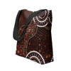 Indigenous Australian Aboriginal Tote Bag Aboriginal Inspired Lizard With Dot Painting Pattern