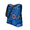 Indigenous Australian Aboriginal Tote Bag Celestial Blue Journey Through Ancestral Echoes