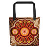 Indigenous Australian Aboriginal Tote Bag Red Ochre Rivers Flow through Dreamtime Echoes