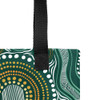Indigenous Australian Aboriginal Tote Bag Sacred Circles Flow Through Green Spiritland Whisper
