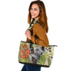 Indigenous Australian Aboriginal Leather Tote Bag Aboriginal Art Painting With Koala And Gumtree