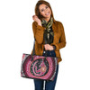 Indigenous Australian Aboriginal Leather Tote Bag Aboriginal Background Featuring Kangaroo Dot Design