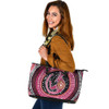 Indigenous Australian Aboriginal Leather Tote Bag Aboriginal Background Featuring Kangaroo Dot Design