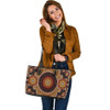 Indigenous Australian Aboriginal Leather Tote Bag Aboriginal Circle Dreaming Radiates Ancestral Power