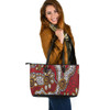 Indigenous Australian Aboriginal Leather Tote Bag Aboriginal Contemporary Dot Painting Inspired