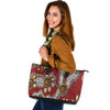 Indigenous Australian Aboriginal Leather Tote Bag Aboriginal Contemporary Dot Painting Inspired