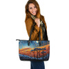 Indigenous Australian Aboriginal Leather Tote Bag Aboriginal Culture Indigenous Land Dot Painting Art Inspired Indigenous Australian Aboriginal Leather Tote Bag Aboriginal Culture Indigenous Land Dot Painting Art Inspired