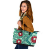 Indigenous Australian Aboriginal Leather Tote Bag Aboriginal Dot Painting Artwork