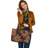 Indigenous Australian Aboriginal Leather Tote Bag Aboriginal Dot Pattern Painting Art