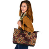 Indigenous Australian Aboriginal Leather Tote Bag Aboriginal Dot Pattern Painting Art