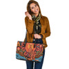 Indigenous Australian Aboriginal Leather Tote Bag Aboriginal Inspired Kangaroo Dreaming Dot Painting Pattern