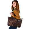 Indigenous Australian Aboriginal Leather Tote Bag Aboriginal Inspired Lizard With Dot Painting Pattern