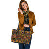 Indigenous Australian Aboriginal Leather Tote Bag Aboriginal Sun Paths And Gathering Circles Flow