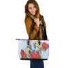 Indigenous Australian Aboriginal Leather Tote Bag Couple Kookaburra With Eucalyptus Flower Art