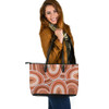 Indigenous Australian Aboriginal Leather Tote Bag Outback Harmony Rings In Sandstone Connection Indigenous Australian Aboriginal Leather Tote Bag Outback Harmony Rings In Sandstone Connection