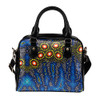 Indigenous Australian Aboriginal Shoulder Handbag Blue River Pathways And Circle Of Ancestor Fires