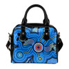 Indigenous Australian Aboriginal Shoulder Handbag Celestial Blue Journey Through Ancestral Echoes