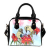Indigenous Australian Aboriginal Shoulder Handbag Couple Kookaburra With Eucalyptus Flower Art