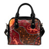 Indigenous Australian Aboriginal Shoulder Handbag Desert Gecko Tracks On Red Earth Dreaming Path